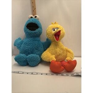 Kohl's Cares Sesame Street Plush Big Bird and Cookie Monster 2017 14" Tall